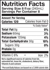 Apple Cider Half Gallon Nutrition Facts