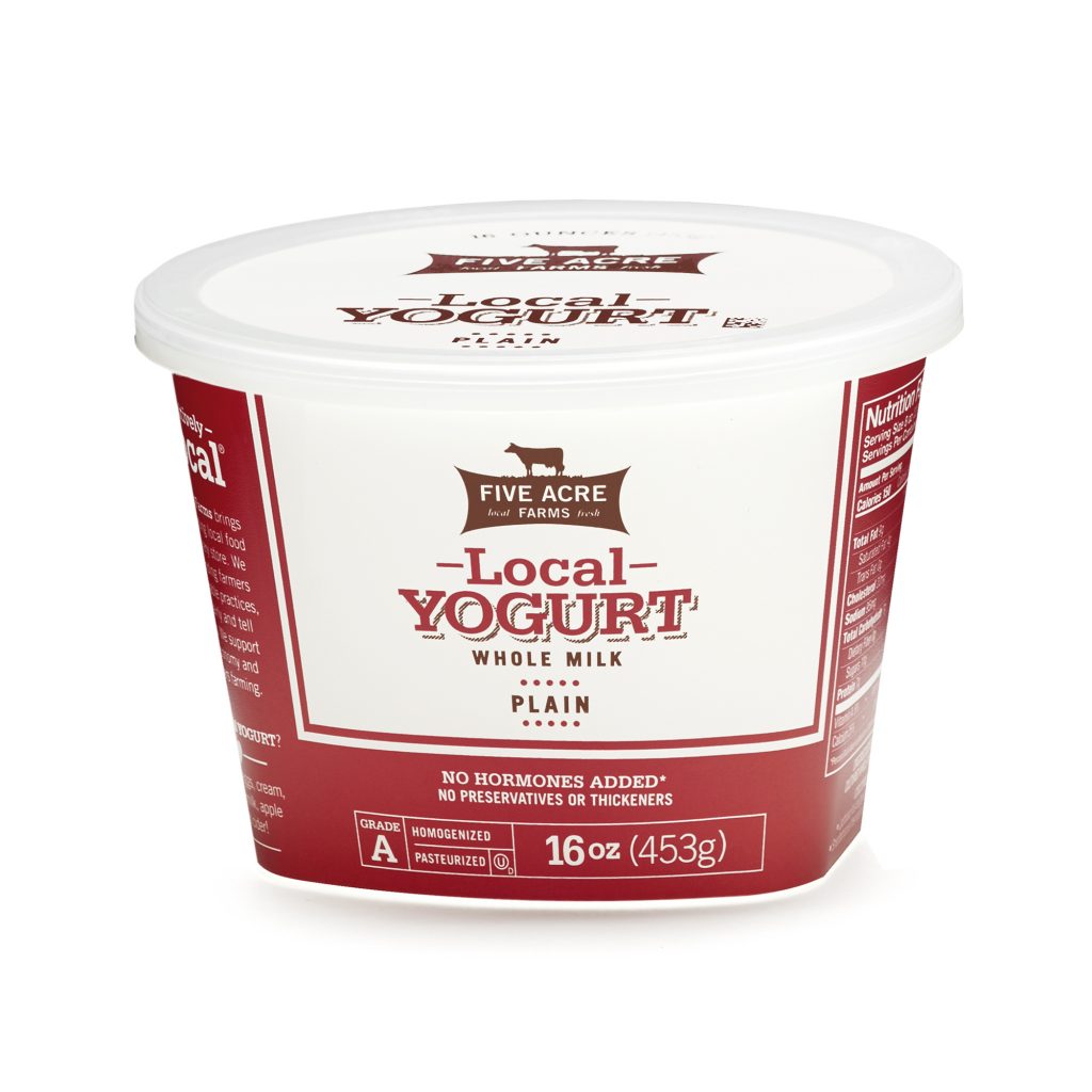 Local Plain Whole Milk Yogurt Five Acre Farms