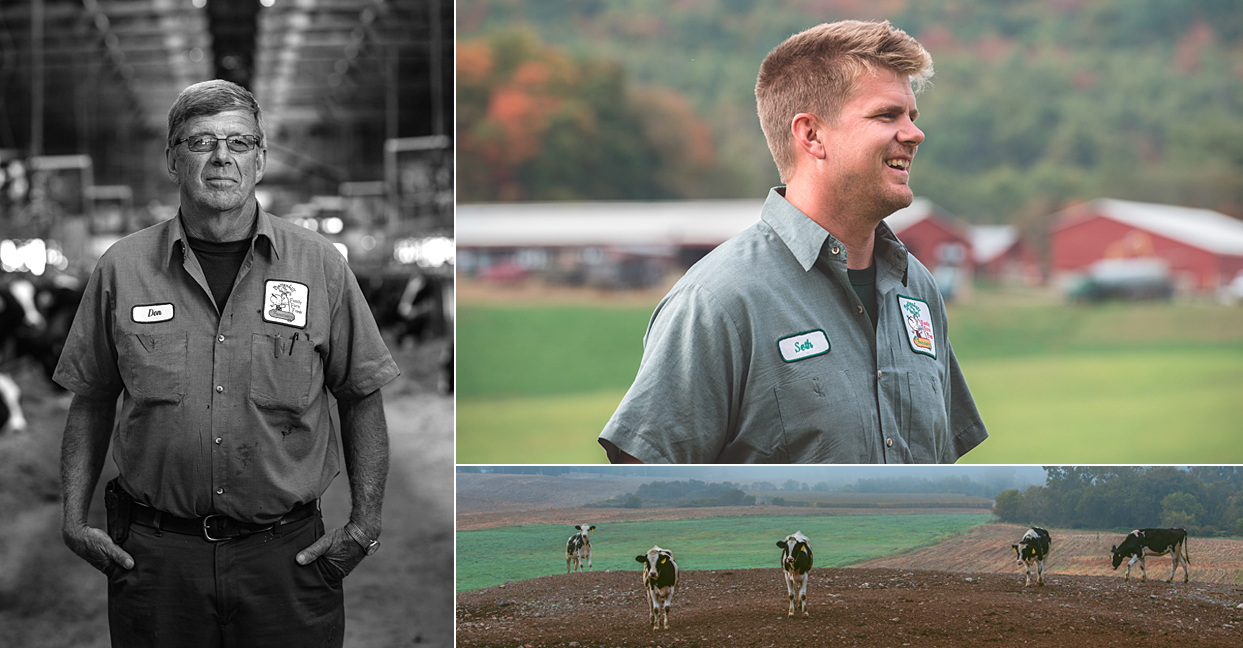 Clockwise: Don McEachron. Seth McEachron. Some of the herd coming in for some breakfast.