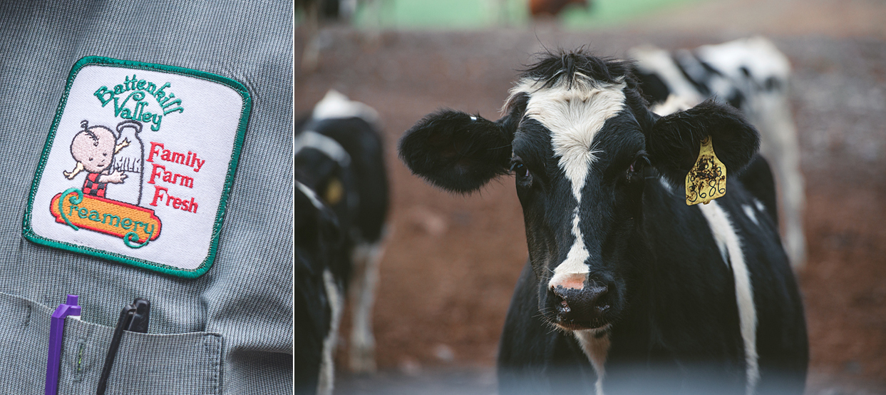 Left: A true mark of milk excellence. Right: A young lady awaiting her pedicure.