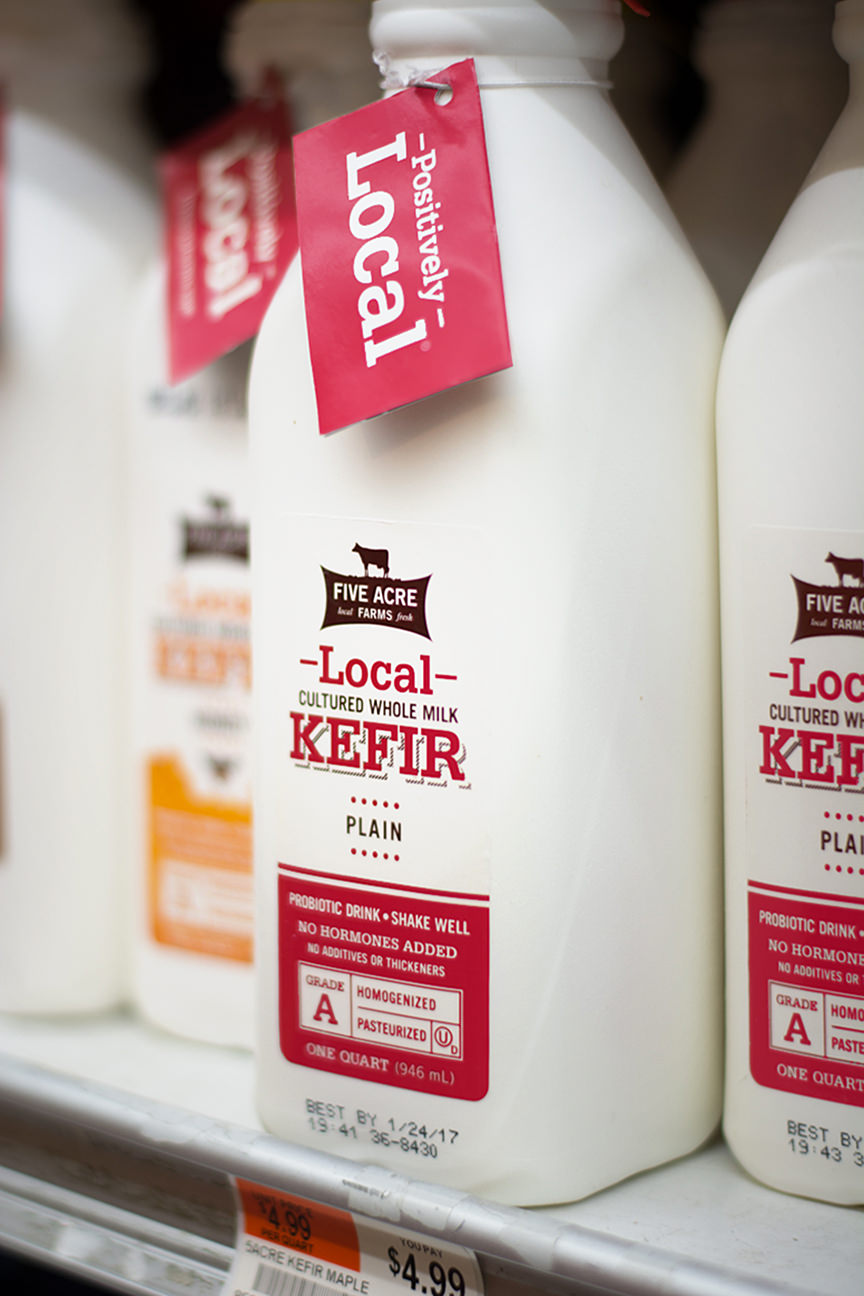 ON THE SHELF Each bottle of our kefir tells you where it was made so you know exactly where your food comes from.